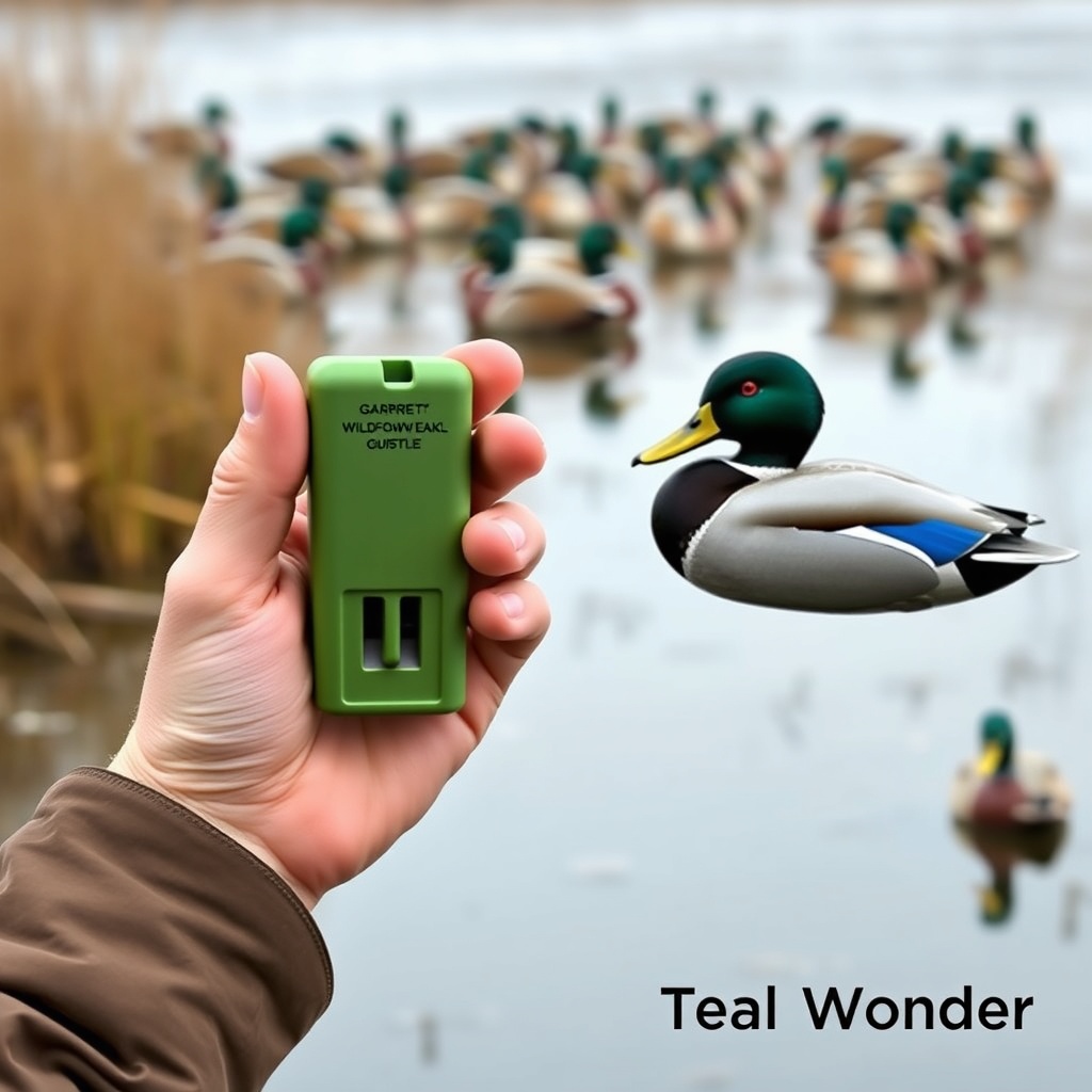 A side-by-side photorealistic photo of a hunter’s hand holding the Wildfowl Geek Advance T